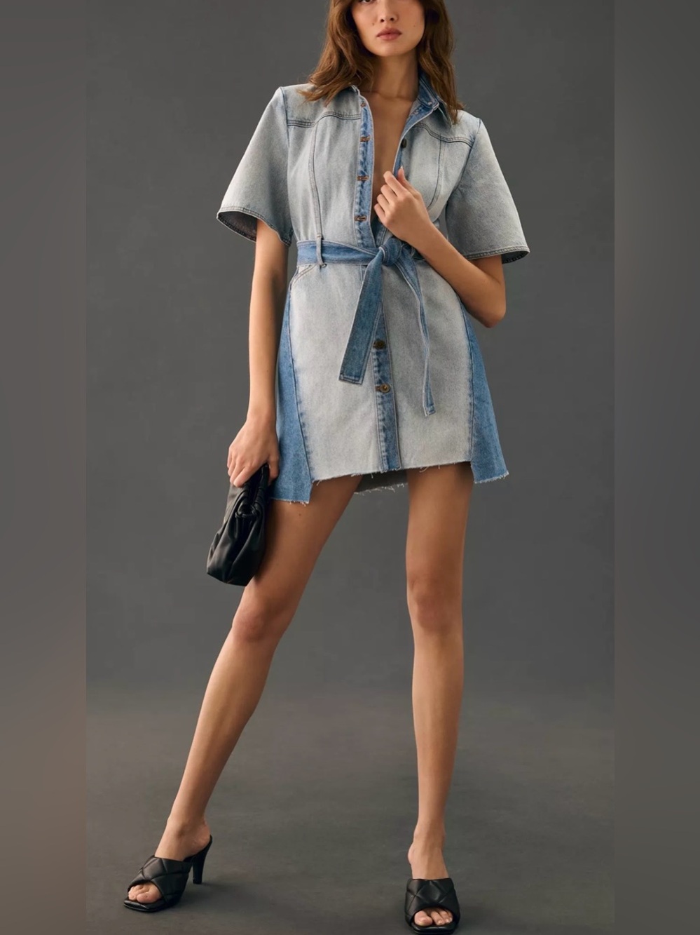 Anthropologie Significant Other Teddie Belted Denim Dress